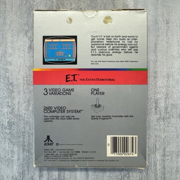 E.T. The Extra-Terrestrial - Atari 2600 Vintage 1982 Video Game Complete In Box - Picture 13 of 16